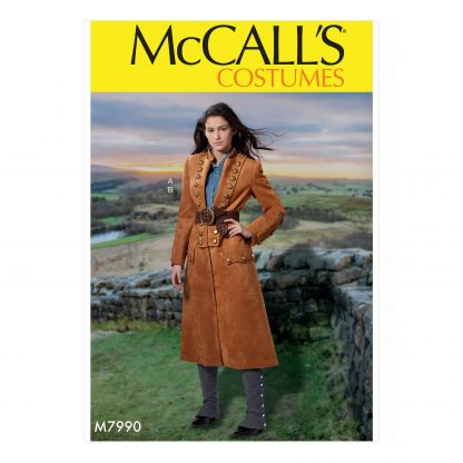 McCall's 7990 Sewing Pattern to MAKE Misses Costume - Fitted Coat Button Detail