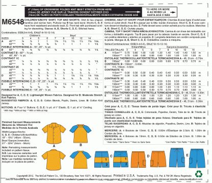 McCall's 6548 Easy Sewing Pattern to MAKE Cool Boys' Shirt T Shirt & Shorts - Image 3