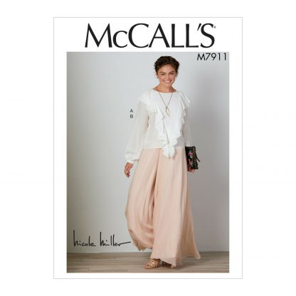 McCall's 7911 Sewing Pattern to MAKE Pullover Top & Wide Leg Pants/Trousers