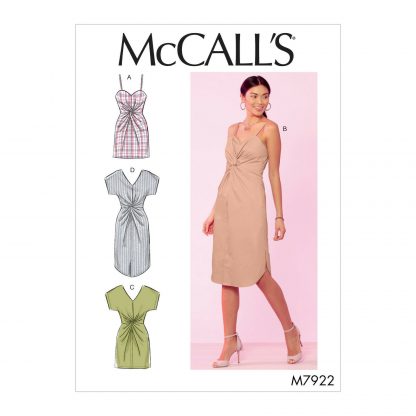 McCall's 7922 Sewing Pattern to MAKE Misses' Dresses with Twisted Front Detail