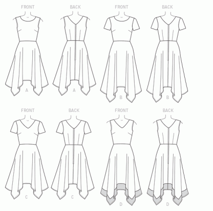 McCall's 7315 Paper Sewing Pattern to MAKE Misses' Handkerchief Hem Dress - Image 3