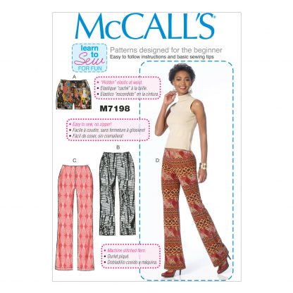 McCall's 7198 Sewing Pattern to MAKE Stretch Shorts Capris & Pants Learn to Sew