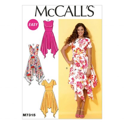 McCall's 7315 Paper Sewing Pattern to MAKE Misses' Handkerchief Hem Dress