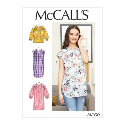 McCall's 7959 Sewing Pattern to MAKE Easy Loose-Fitting Top Dress & Tunic