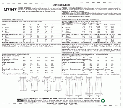 McCall's 7947 Sewing Pattern to MAKE Loose Fitting Dress 2 Length Sleeve Vari - Image 2