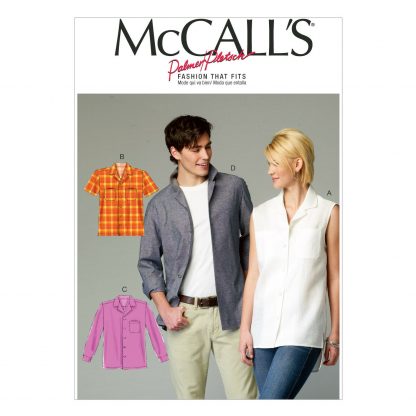 McCall's 6932 Sewing Pattern to MAKE Misses'/Men's Boyfriend Button-Down Shirts