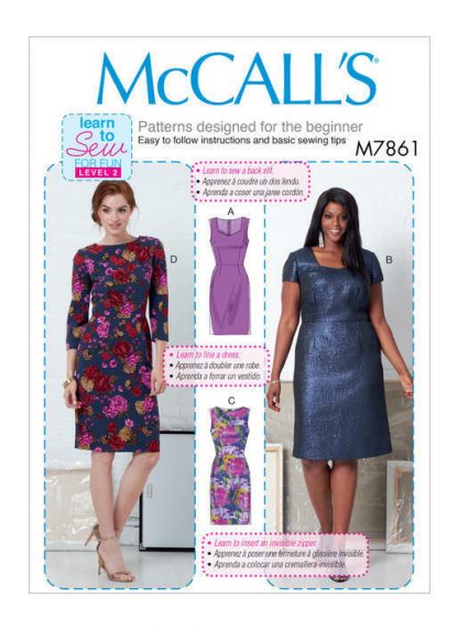 McCall's 7861 Sewing Pattern to MAKE Misses or Plus Fitted Dresses Learn to Sew