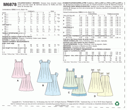 McCall's 6878 Easy Sewing Pattern to MAKE Girls' Dresses with Variations - Image 3