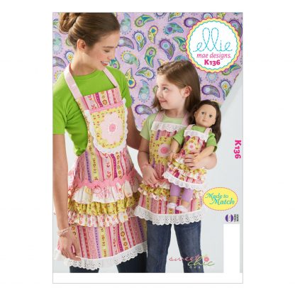 Kwik Sew K0136 Sewing Pattern to MAKE Matching Adult, Child & Doll Aprons