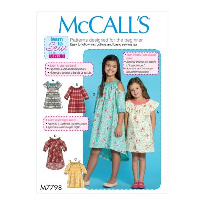 McCall's 7798 Sewing Pattern to MAKE Girls' Dresses - Beginner Sewing Tips