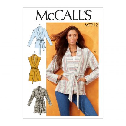 McCall's 7912 Sewing Pattern to MAKE Loose-Fitting Jacket & Vest/Waistcoat