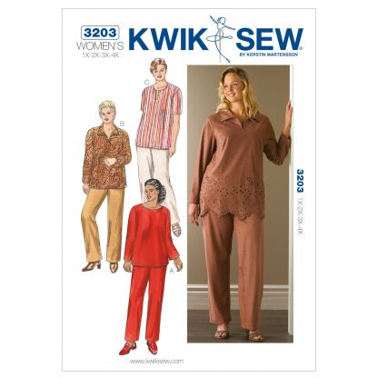 Kwik Sew 3203 Sewing Pattern to MAKE Women's Leisure Tunics & Trousers Sz 1X-4X