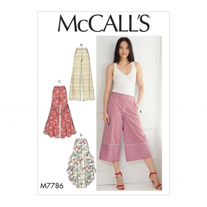 McCall's 7786 Sewing Pattern to MAKE Pull-On Loose Fitting Trousers/Pants