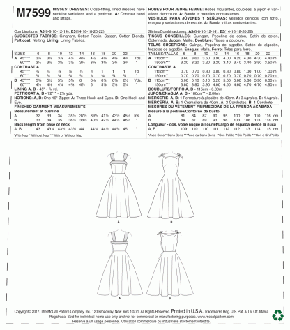 McCall's 7599 Sewing Pattern to MAKE Retro Archive 1953 Dresses with Petticoats - Image 2