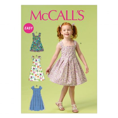 McCall's 6878 Easy Sewing Pattern to MAKE Girls' Dresses with Variations