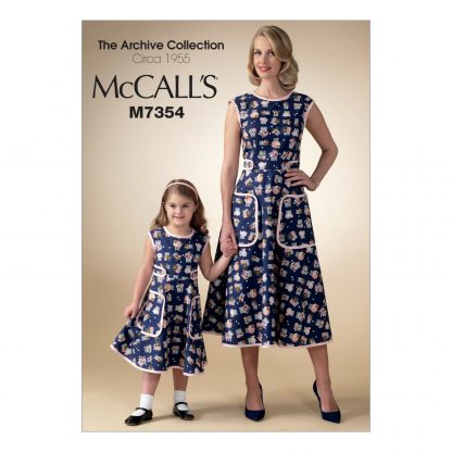 McCall's 7354 Sewing Pattern to MAKE Archive Back Wrap Dresses Adult or Child