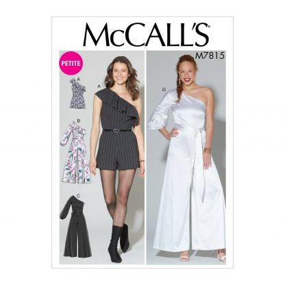 McCall's 7815 Sewing Pattern to MAKE Misses'/Miss Petite Romper Jumpsuit & Belt