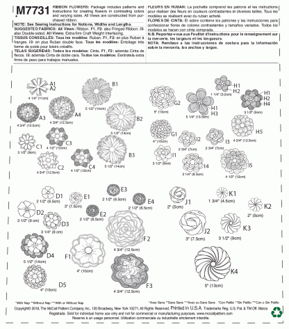 McCall's 7731 Sewing Pattern to MAKE Various Sizes - Ribbon Flower Embelishments - Image 2