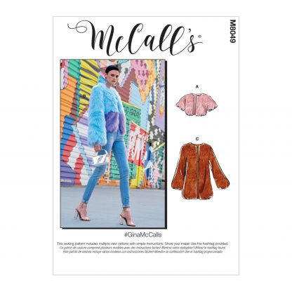 McCall's 8049 Sewing Pattern to MAKE Easy Fun Jackets - Length Variations S-XL