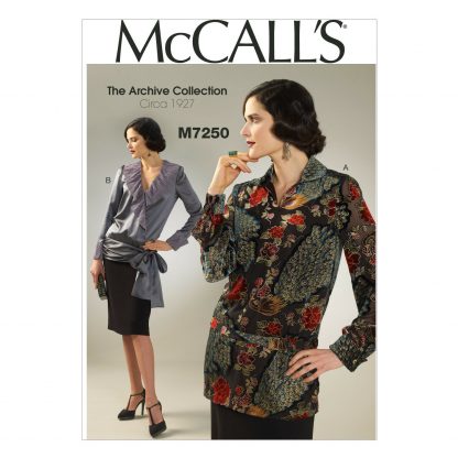 McCall's 7250 OOP Sewing Pattern to MAKE 1927 Archive Collection Tops & Belt