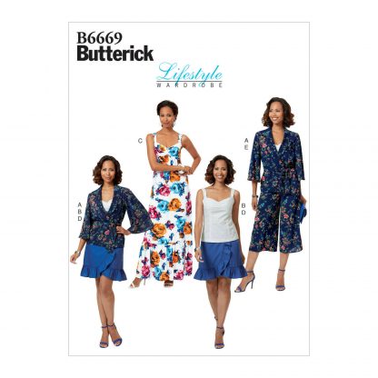 Butterick 6669 Sewing Pattern to MAKE Misses/Petite Jacket Top Dress Skirt Pants