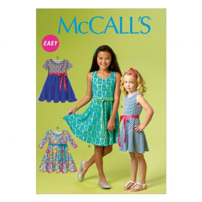 McCall's 6915 Sewing Pattern to MAKE Easy Pullover Stretch Circle Dress Age Range 7-14