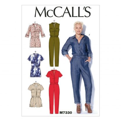 McCall's 7330 Easy Sewing Pattern to MAKE Button-Up Utility Jumpsuits & Rompers