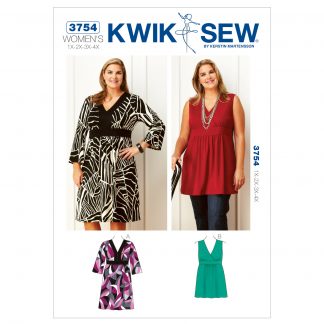 Kwik Sew Ladies Plus Size Easy Sewing Pattern 2836 T Shirt Tops & Dresses... 