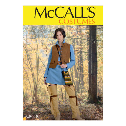 McCall's Costume Pattern Fitted Waistcoat, Loose Fitting Shirt, Leggings & Bag